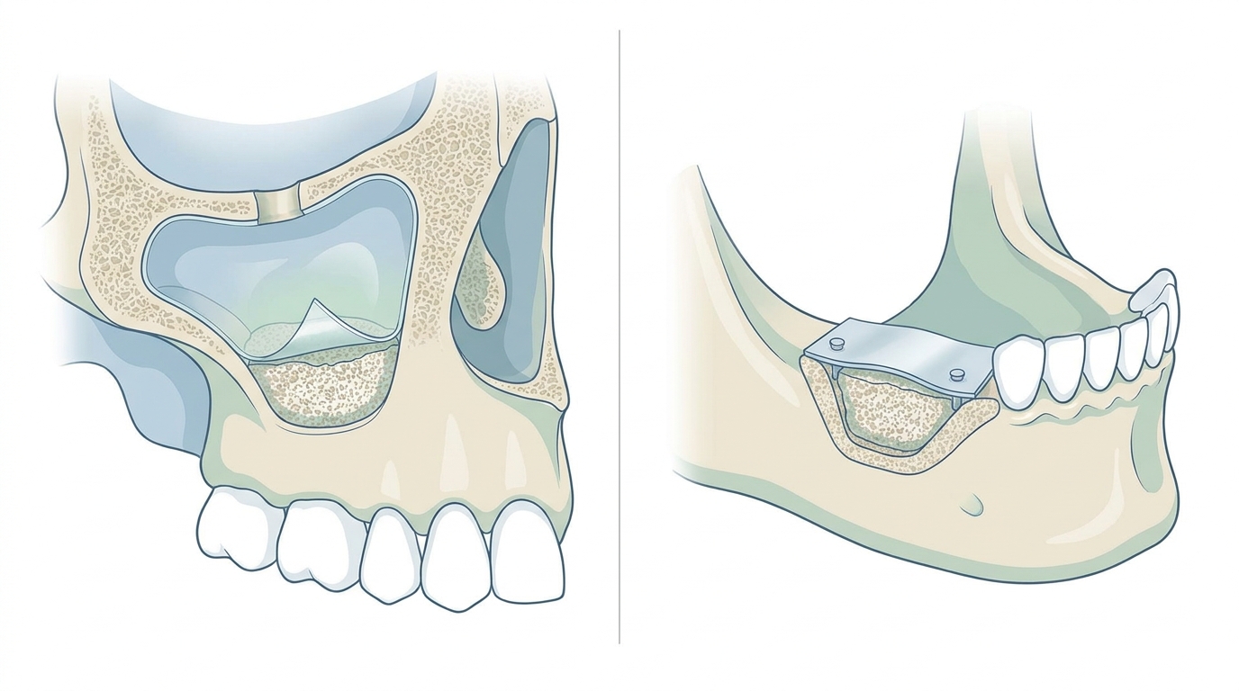 Procedure di chirurgia pre-implantare: rialzo del seno mascellare e rigenerazione ossea guidata
