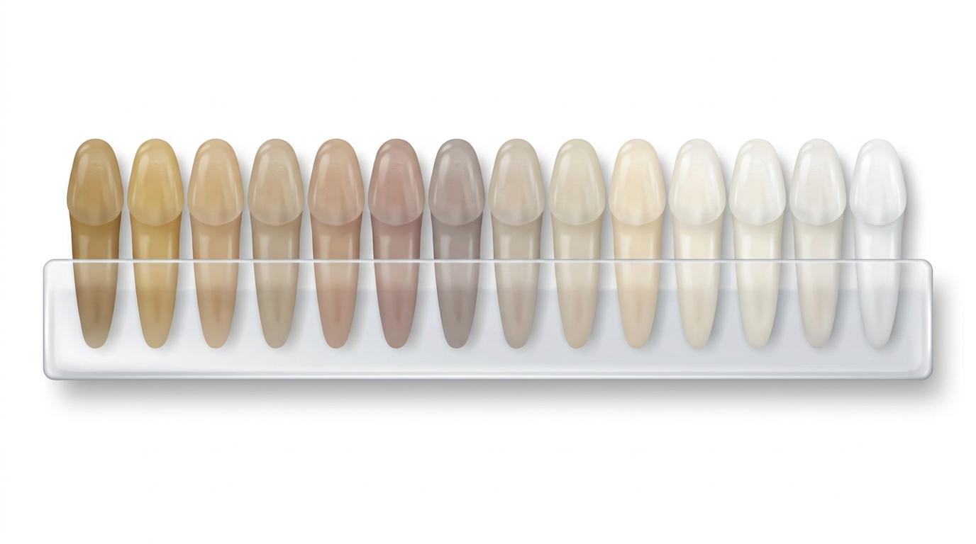Scala colori VITA classica per la valutazione del colore dei denti prima e dopo lo sbiancamento